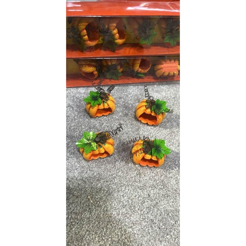 Pumpkin Napkin Rings - Set of 12 Fall Thanksgiving Halloween Table Decor